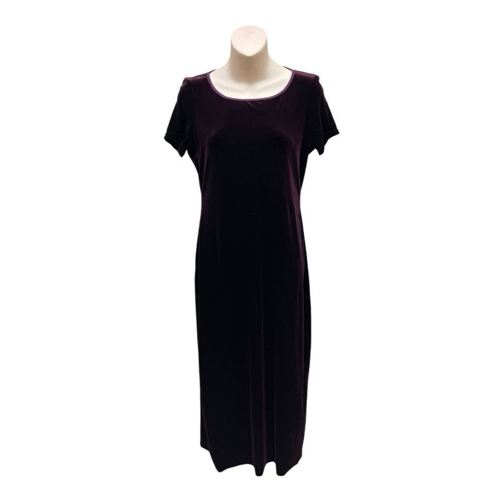 Vintage Rampage Velour Stretch Burgundy Maxi Dress Sz M Made in USA 90s Y2K EUC